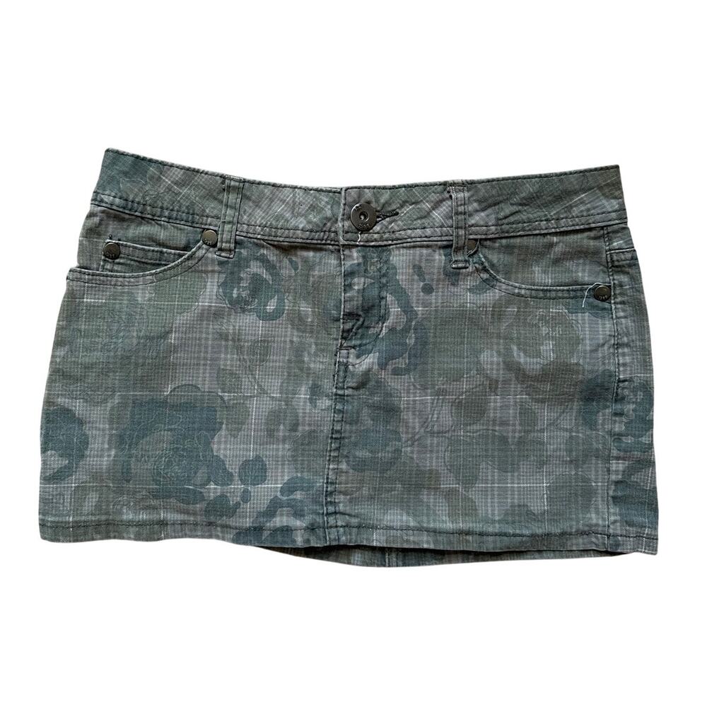 Women's Size 5 Y2K Arizona Jeans Co. Camo Floral Green Mini Skirt Vintage